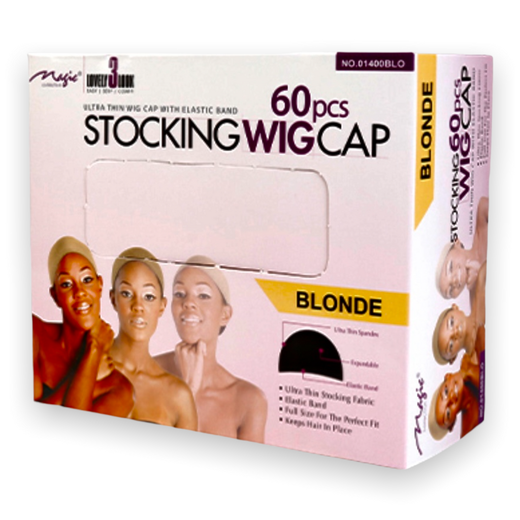 Magic Collection Stocking Wig Cap Blonde 60pcs
