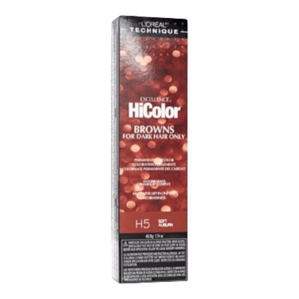 L'Oreal Excellence HiColor Browns For Dark Hair Only Permanent Haircolor H5 Soft Auburn