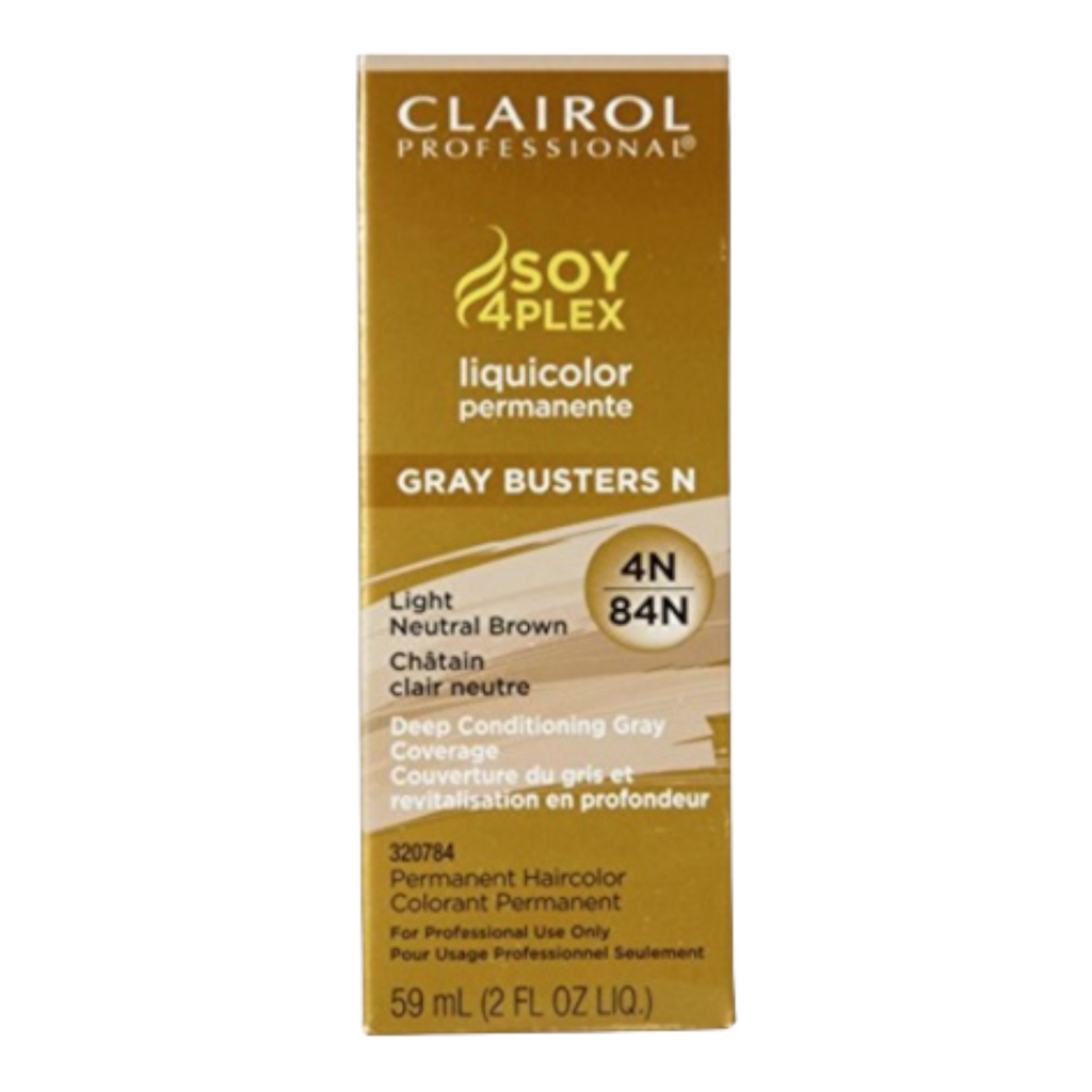 Clairol Professional Soy4Plex Liquicolor Permanent Haircolor 4N/84N Light Neutral Brown 2oz