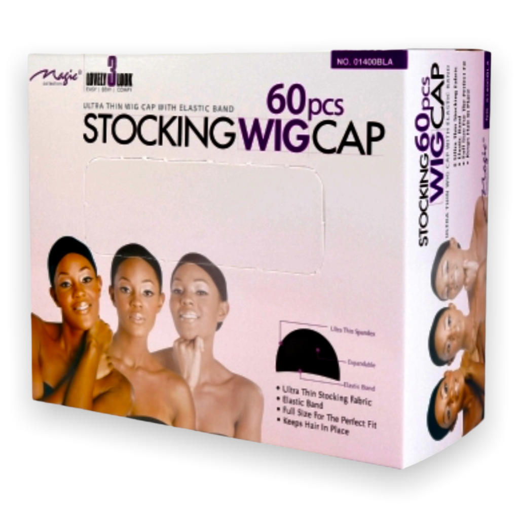 Magic Collection Stocking Wig Cap Black 60pcs