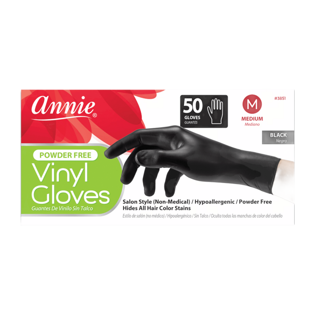Annie Black Powder Free Vinyl Gloves 50ct