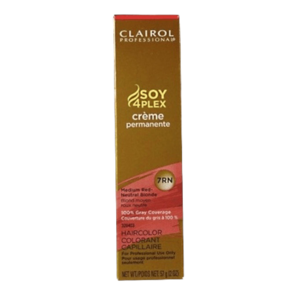 Clairol Soy4Plex Creme Permanent Hair Color 7RN Medium Red Neutral Blonde
