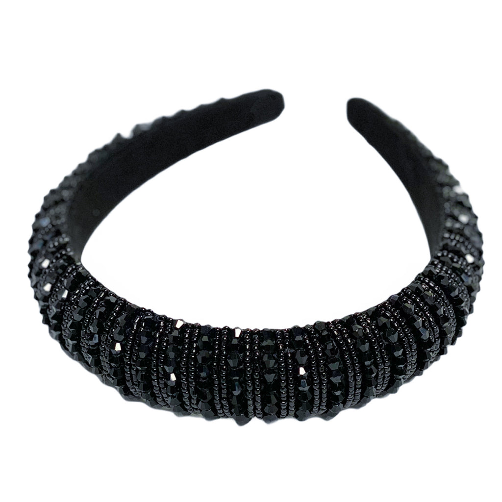 Black Luxe Beaded Headband