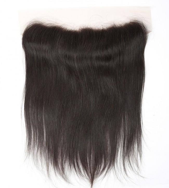 13x4 Transparent Pre-Plucked Virgin Straight Frontal